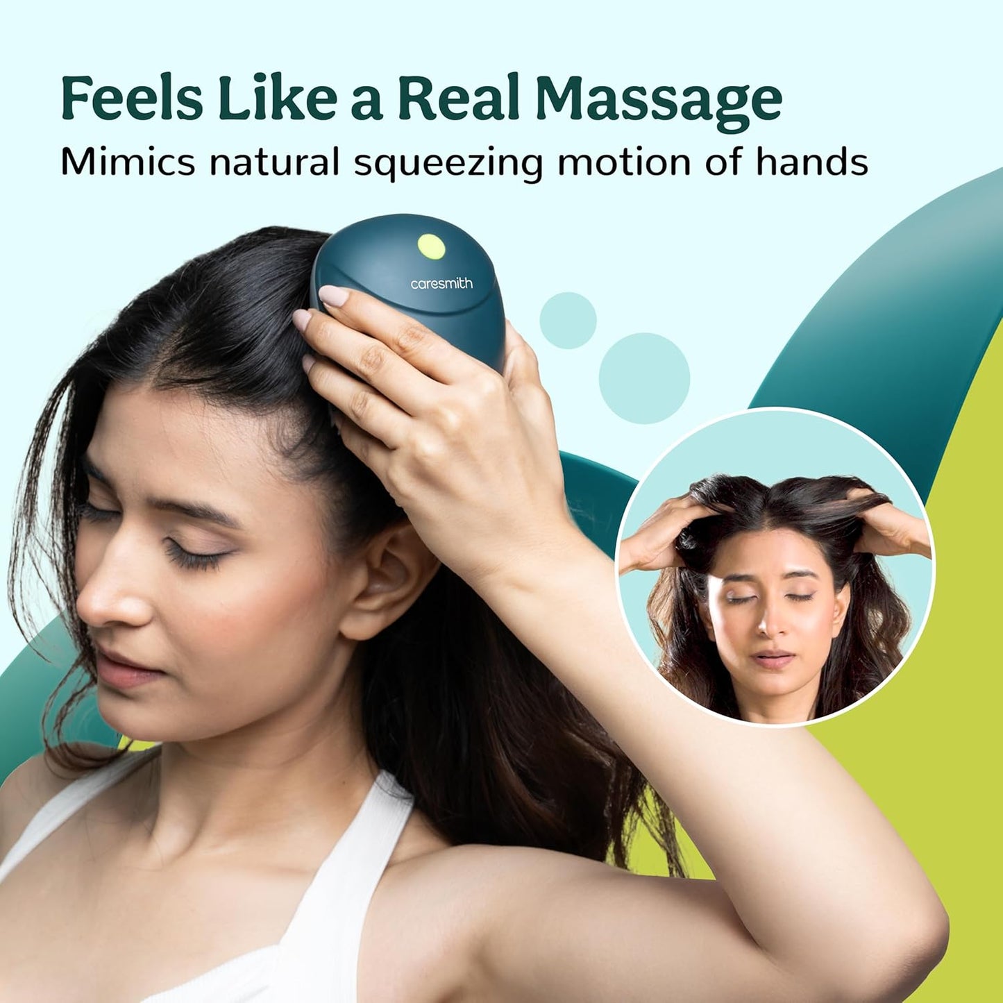 Electric Scalp Massager, Cordless Handheld Head Massager with 4 Silicone Massage Nodes