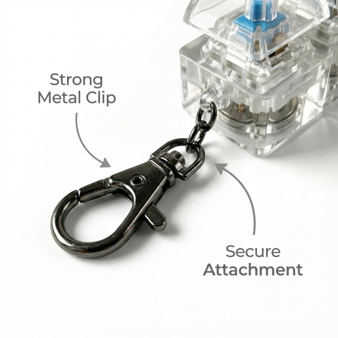 Mechanical Keyboard Switch Keychain – Transparent Blue (4-Switch Design)