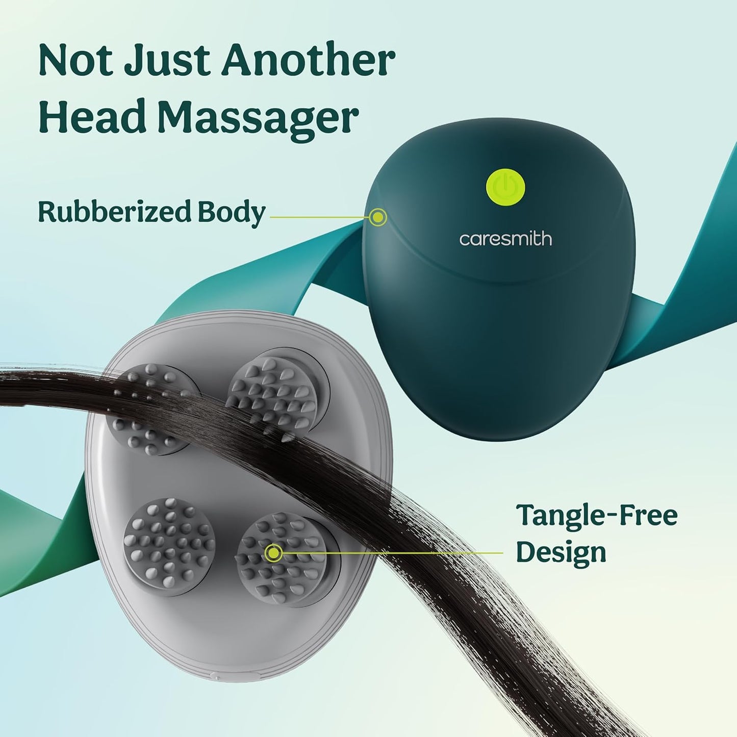 Electric Scalp Massager, Cordless Handheld Head Massager with 4 Silicone Massage Nodes