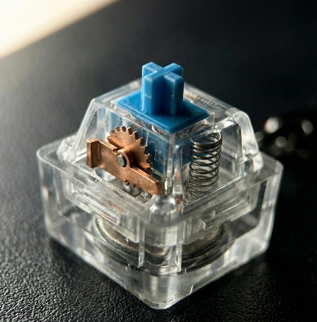 Mechanical Keyboard Switch Keychain – Transparent Blue (4-Switch Design)