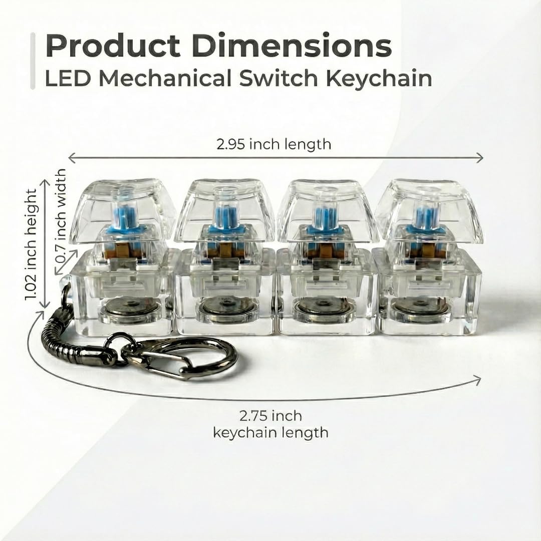 Mechanical Keyboard Switch Keychain – Transparent Blue (4-Switch Design)