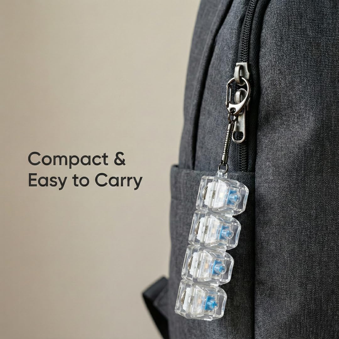 Mechanical Keyboard Switch Keychain – Transparent Blue (4-Switch Design)